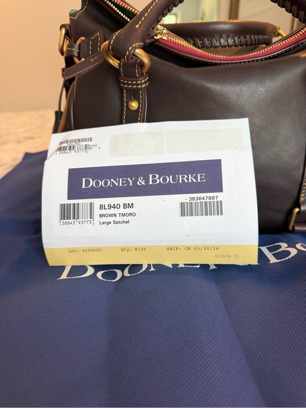 Dooney and Bourke Florentine Satchel in Brown Tmoro - Picture 3 of 8